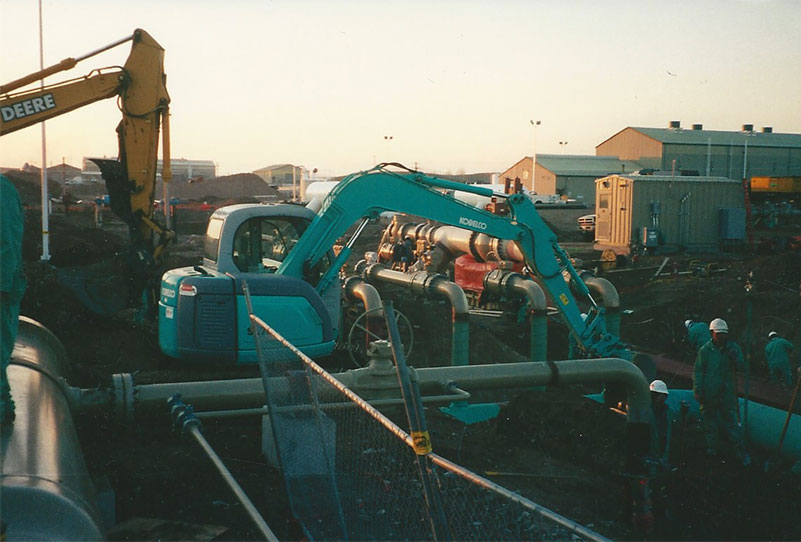 septic tank being installed